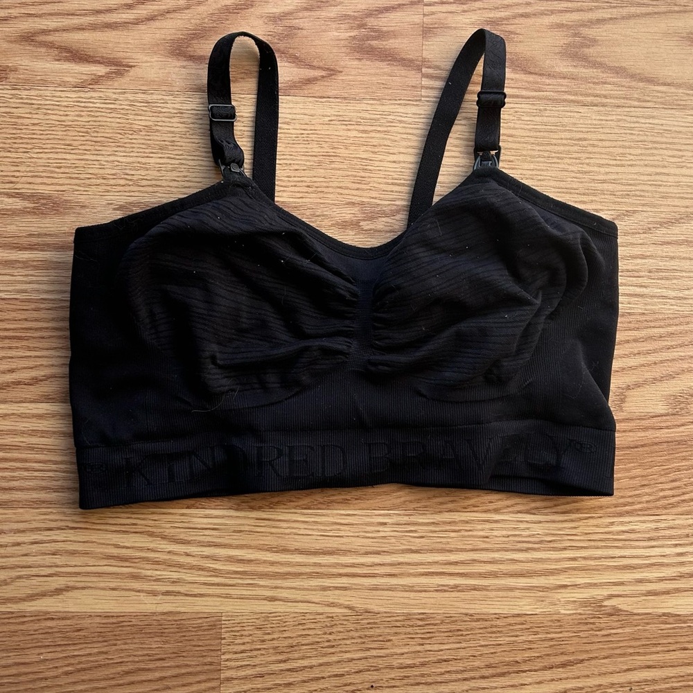 Kindred Bravely Sublime Bamboo Hands Free Pumping Nursing Bra Black Large